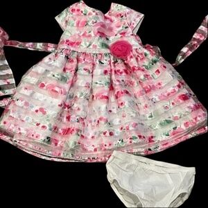 Marmellata Floral 2 Piece Party Dress Rosette Infant Toddler 24 Months Fancy